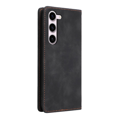 006 Series For Samsung Galaxy S23+ Case PU Leather Sucker Closure Phone Stand Cover