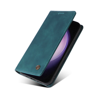 006 Series For Samsung Galaxy S23+ Case PU Leather Sucker Closure Phone Stand Cover