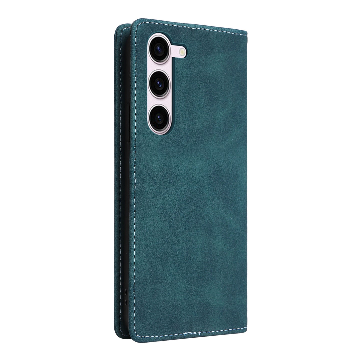 006 Series For Samsung Galaxy S23+ Case PU Leather Sucker Closure Phone Stand Cover