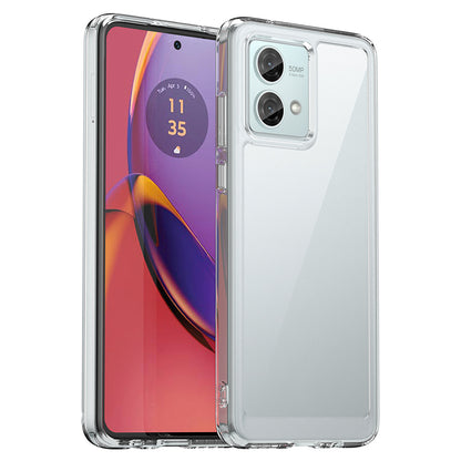 For Motorola Moto G84 5G Phone Case Electroplating Buttons Acrylic+TPU Cover (Big Rear Lens Hole)