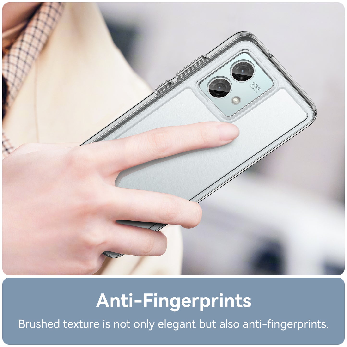 For Motorola Moto G84 5G Phone Case Electroplating Buttons Acrylic+TPU Cover (Big Rear Lens Hole)