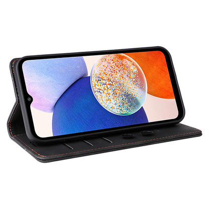 006 Series For Samsung Galaxy A14 5G / 4G Case Leather Wallet Sucker Closing Phone Cover