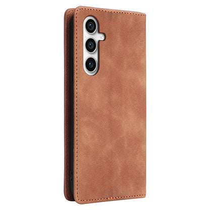 006 Series For Samsung Galaxy S23 FE Case Sucker Closure PU Leather Phone Stand Cover