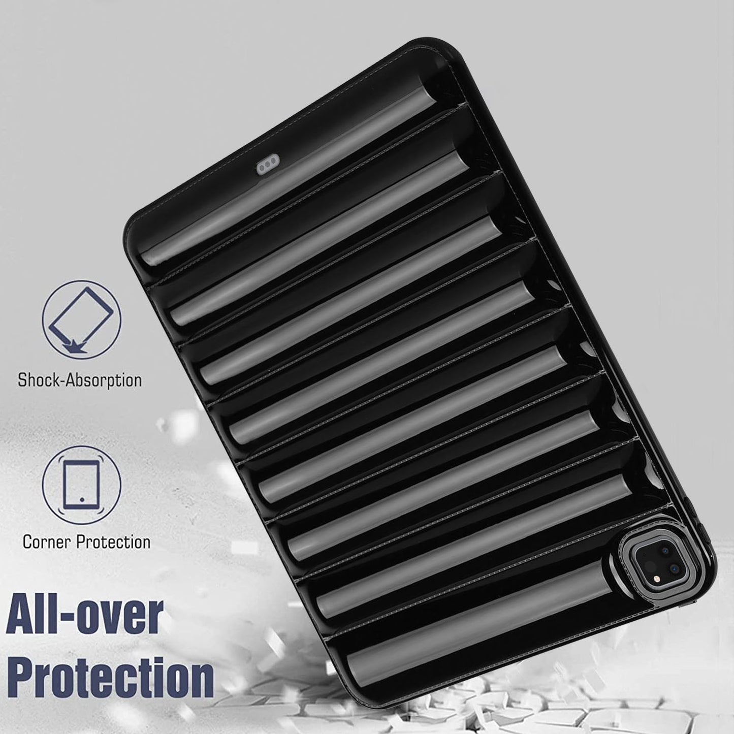 For iPad Pro 12.9 (2021) / (2020) / (2022) Shockproof Tablet Shell Down Jacket Texture Soft TPU Case