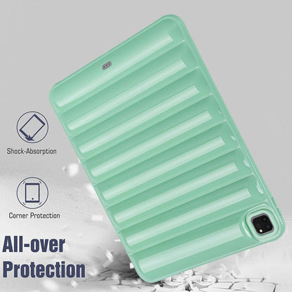 For iPad Pro 12.9 (2021) / (2020) / (2022) Shockproof Tablet Shell Down Jacket Texture Soft TPU Case