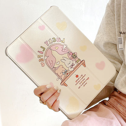 For iPad 10.9 (2022) Rotating Trifold Stand Tablet Case PU Leather Pattern Smart Cover with Auto Wake / Sleep