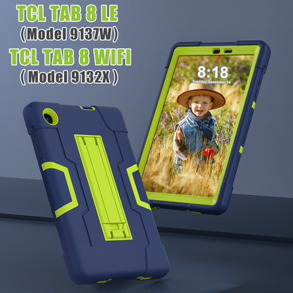 For TCL Tab 8 4G / Tab 8 LE (Model 9137W) / Tab 8 WiFi (Model 9132X) Kickstand Tablet Case Robot Style Silicone + PC Color Contrast Protective Cover