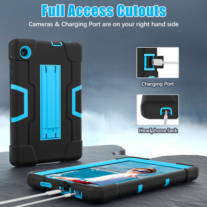 For TCL Tab 8 4G / Tab 8 LE (Model 9137W) / Tab 8 WiFi (Model 9132X) Kickstand Tablet Case Robot Style Silicone + PC Color Contrast Protective Cover
