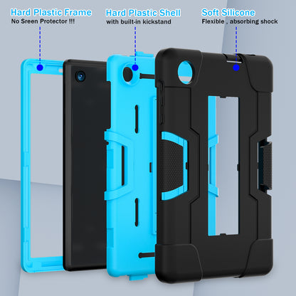 For TCL Tab 8 4G / Tab 8 LE (Model 9137W) / Tab 8 WiFi (Model 9132X) Kickstand Tablet Case Robot Style Silicone + PC Color Contrast Protective Cover