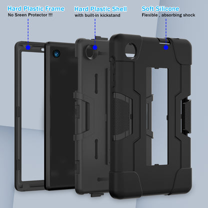 For TCL Tab 8 4G / Tab 8 LE (Model 9137W) / Tab 8 WiFi (Model 9132X) Kickstand Tablet Case Robot Style Silicone + PC Color Contrast Protective Cover