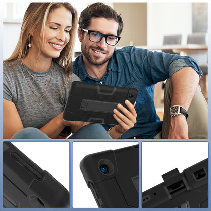 For TCL Tab 8 4G / Tab 8 LE (Model 9137W) / Tab 8 WiFi (Model 9132X) Kickstand Tablet Case Robot Style Silicone + PC Color Contrast Protective Cover