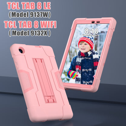 For TCL Tab 8 4G / Tab 8 LE (Model 9137W) / Tab 8 WiFi (Model 9132X) Kickstand Tablet Case Robot Style Silicone + PC Color Contrast Protective Cover