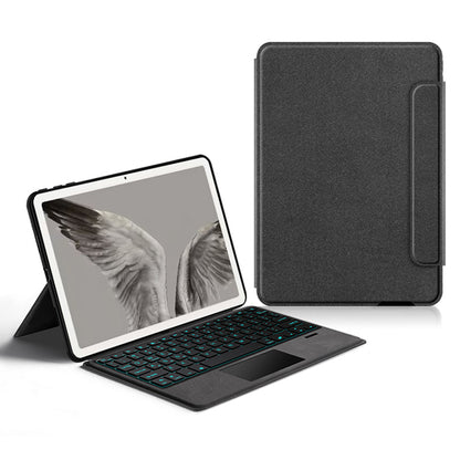 For Google Pixel Tablet PU Leather Stand Case with Backlit Keyboard, Multi-Touch Trackpad