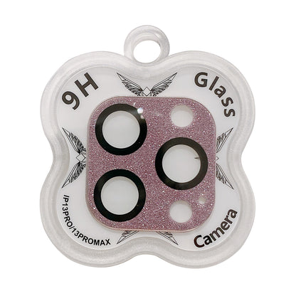 MKADI For iPhone 13 Pro Max 6.7 inch / 13 Pro 6.1 inch Camera Lens Protector Glitter 9H Tempered Glass Lens Film