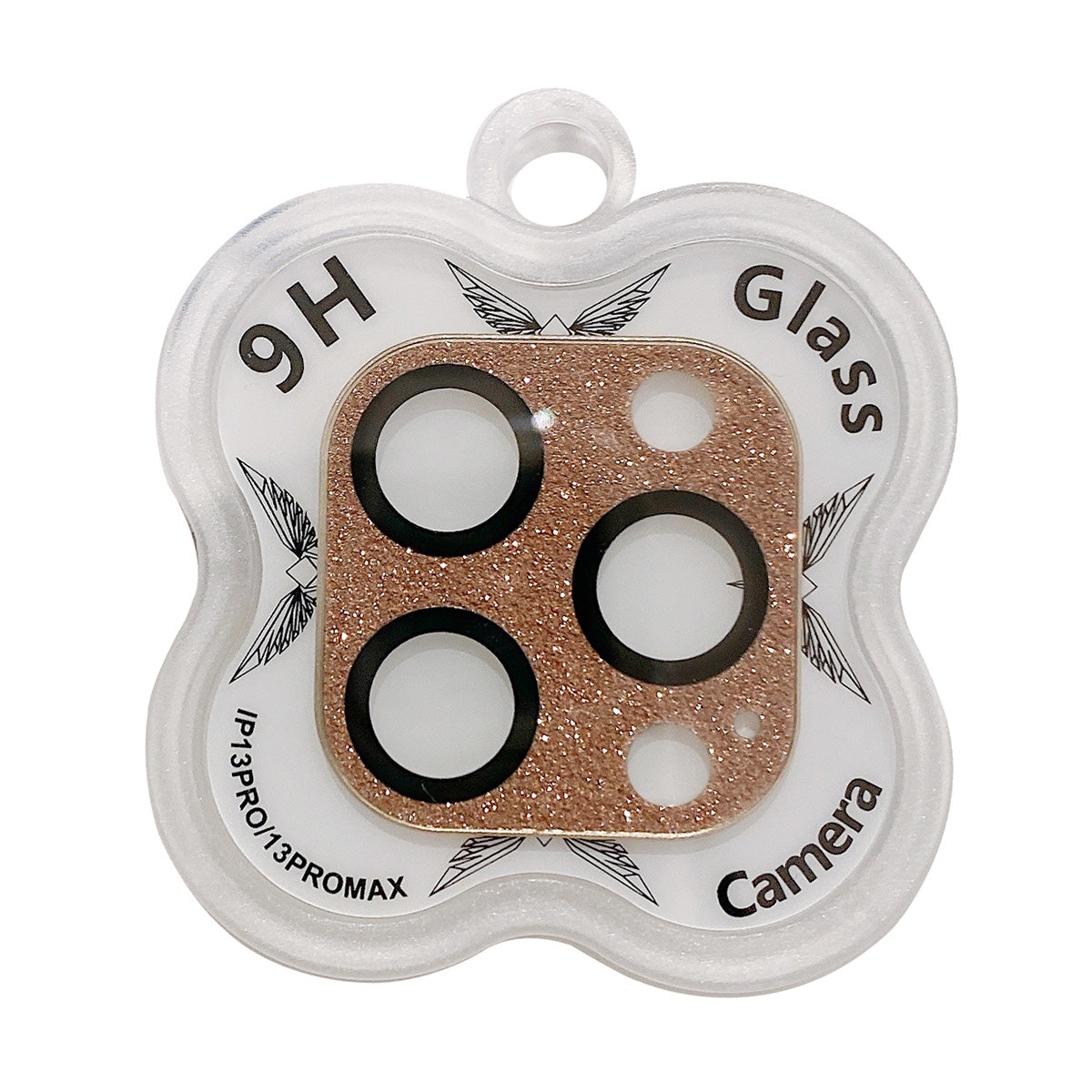 MKADI For iPhone 13 Pro Max 6.7 inch / 13 Pro 6.1 inch Camera Lens Protector Glitter 9H Tempered Glass Lens Film