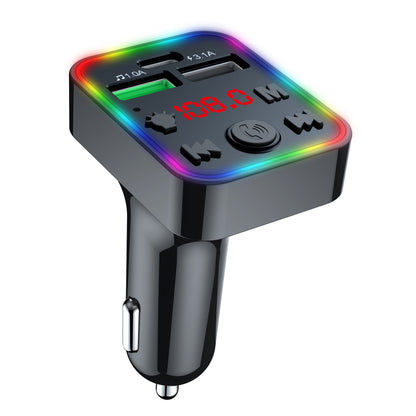 F22 7-Colors LED Wireless Car MP3 Player FM Dual USB Car Charger Smart Bluetooth Calling Car Audio Device
