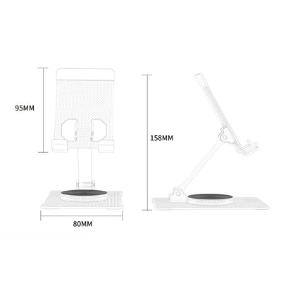 025 Aluminum Alloy Adjustable Stand Foldable Desktop Holder for 4.7 - 12 inch Smartphones, Tablets, e-Readers