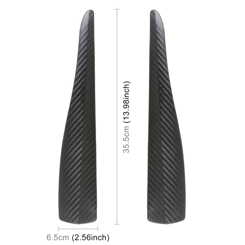 1 Pair Carbon Fiber Texture Car Front Bumper Protectors Anti-Collision Adhesive Silicone Strips, Size L