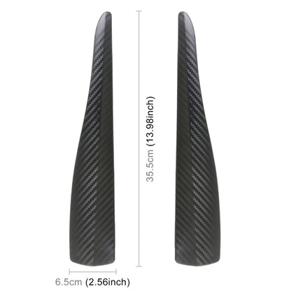 1 Pair Carbon Fiber Texture Car Front Bumper Protectors Anti-Collision Adhesive Silicone Strips, Size L