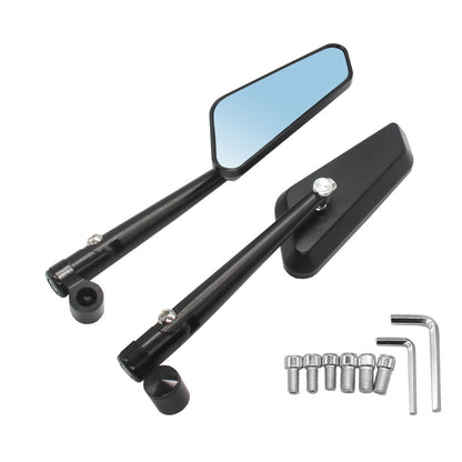 1 Pair Motorcycle E-bike Rearview Mirror CNC Aluminum Alloy + Glass Motorbike Rear View Mirror