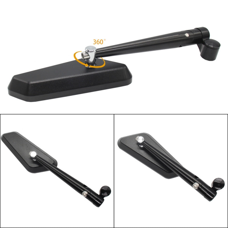 1 Pair Motorcycle E-bike Rearview Mirror CNC Aluminum Alloy + Glass Motorbike Rear View Mirror