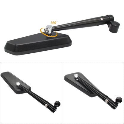 1 Pair Motorcycle E-bike Rearview Mirror CNC Aluminum Alloy + Glass Motorbike Rear View Mirror