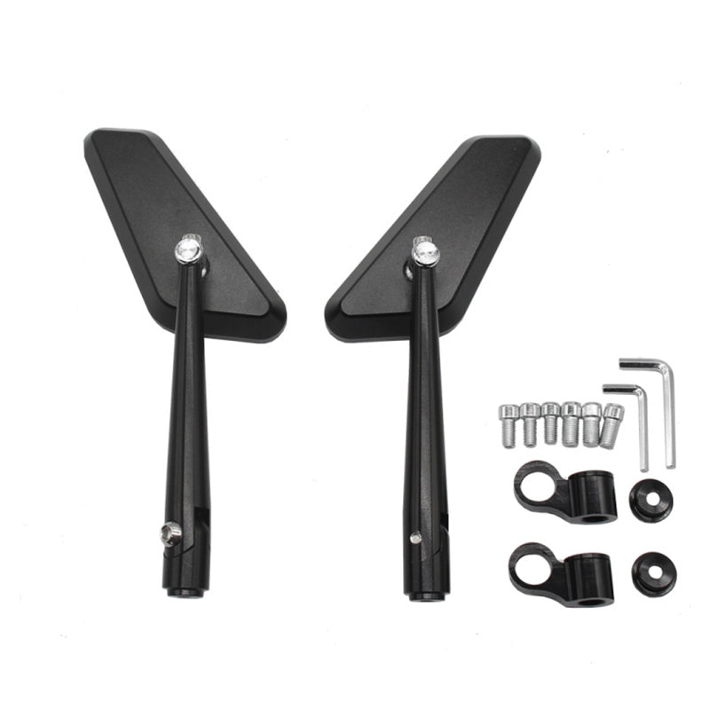 1 Pair Motorcycle E-bike Rearview Mirror CNC Aluminum Alloy + Glass Motorbike Rear View Mirror