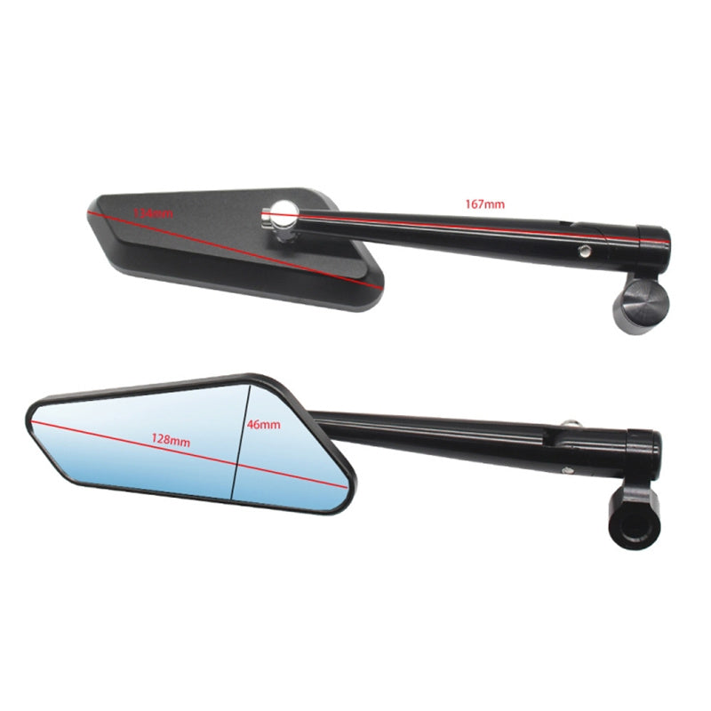1 Pair Motorcycle E-bike Rearview Mirror CNC Aluminum Alloy + Glass Motorbike Rear View Mirror