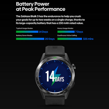 ZEBLAZE Btalk 3 1.39-inch HD Screen  Bluetooth Talk Smart Watch IP68 Waterproof Sports Bracelet with Heart Rate, SpO2 Monitoring