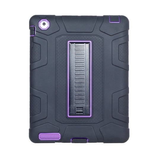 For iPad 4 Detachable 2-in-1 Shock Proof Anti-dust Protective TPU + PC Kickstand Case