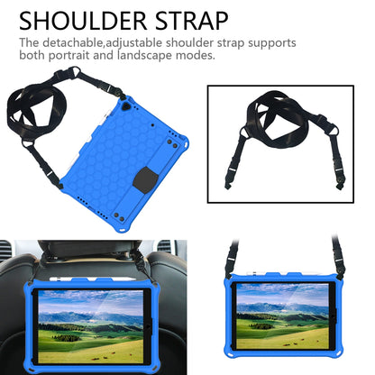 Honeycomb Texture EVA Tablet Hybrid Shell with Shoulder Strap for iPad 10.2 (2021)/(2020)/(2019)/iPad Pro 10.5-inch (2017)/iPad Air 10.5 inch (2019)