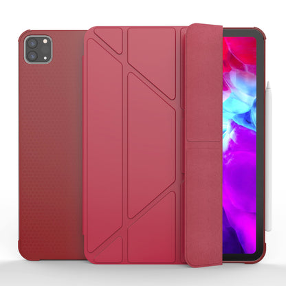 For iPad Pro 11-inch (2021)(2020)(2018) Tri-fold Stand Leather Protective Tablet Cover Case with Pen Slot