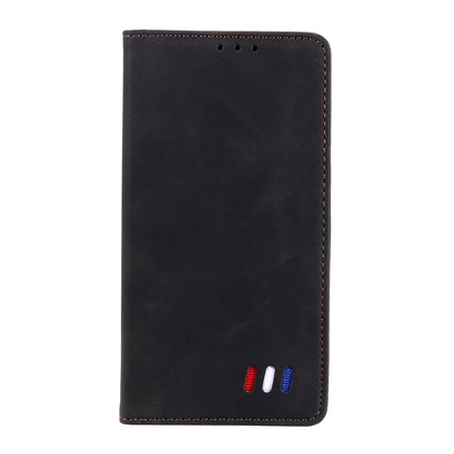001 Series Auto-absorbed Skin-touch Feeling Leather Well-protected Wallet Phone Case for iPhone 13 6.1 inch
