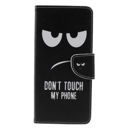 Pattern Printing Cross Texture Leather Wallet Cover for Samsung Galaxy J4+