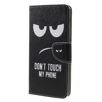 Pattern Printing Cross Texture Leather Wallet Cover for Samsung Galaxy J4+