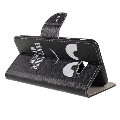 Pattern Printing Cross Texture Leather Wallet Cover for Samsung Galaxy J4+