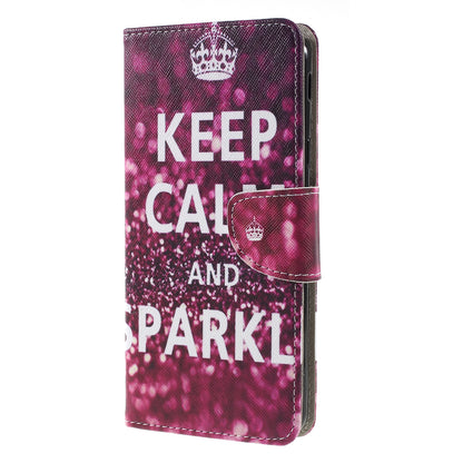 Pattern Printing Cross Texture Leather Wallet Cover for Samsung Galaxy J4+