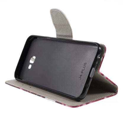 Pattern Printing Cross Texture Leather Wallet Cover for Samsung Galaxy J4+