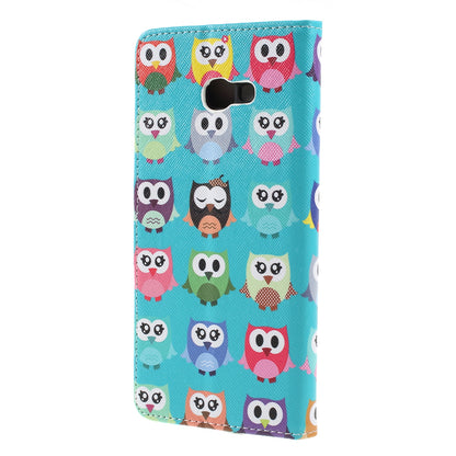 Pattern Printing Cross Texture Leather Wallet Cover for Samsung Galaxy J4+