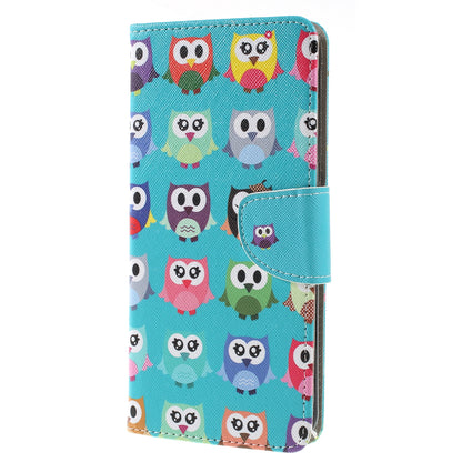Pattern Printing Cross Texture Leather Wallet Cover for Samsung Galaxy J4+