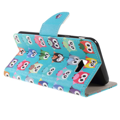 Pattern Printing Cross Texture Leather Wallet Cover for Samsung Galaxy J4+