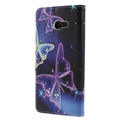 Pattern Printing Cross Texture Leather Wallet Cover for Samsung Galaxy J4+