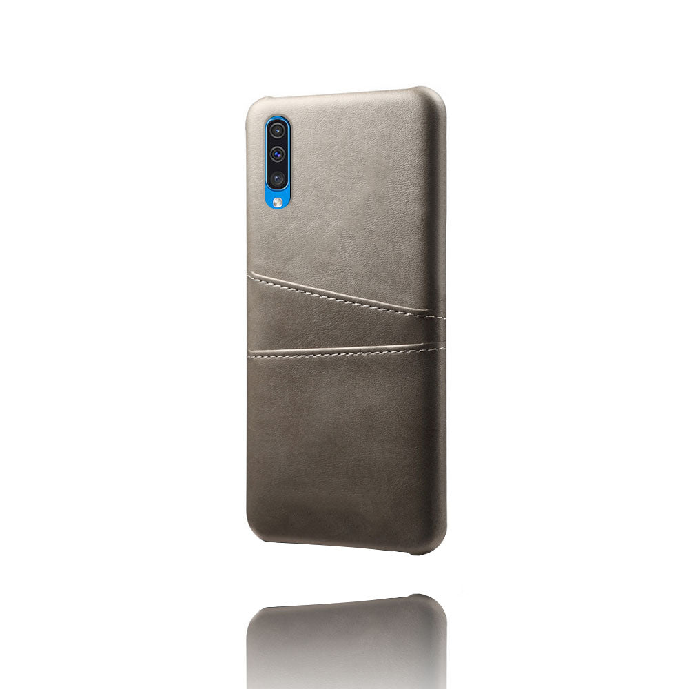 Dual Card Slots PU Leather Coated PC Mobile Phone Shell for Samsung Galaxy A50 / A50s / A30s
