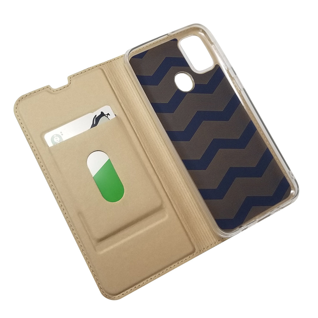 Magnetic Closure Leather Card Holder Phone Covering for Samsung Galaxy M30s / M2