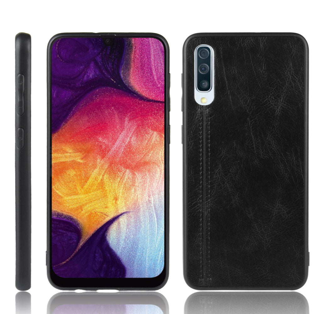 Leather Coated PC + TPU Protection Phone Shell Cover for Samsung Galaxy A70