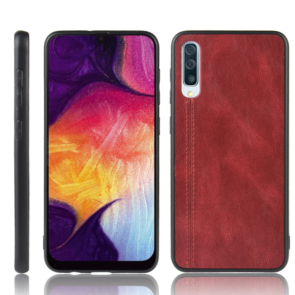 Leather Coated PC + TPU Protection Phone Shell Cover for Samsung Galaxy A70