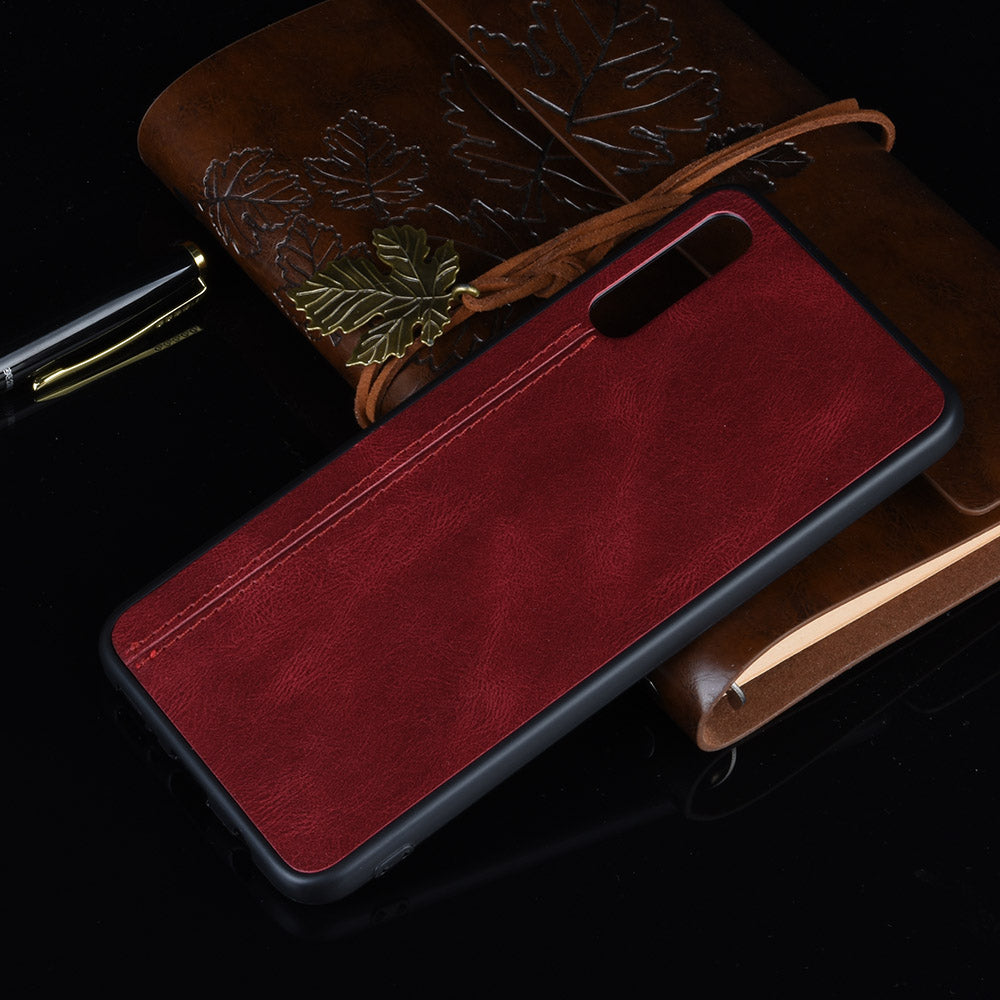 Leather Coated PC + TPU Protection Phone Shell Cover for Samsung Galaxy A70