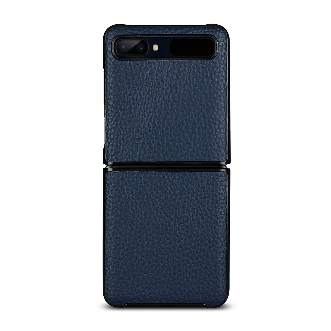 For Samsung Galaxy Z Flip Litchi Texture Genuine Leather + TPU Shockproof Folding Anti-Drop Phone Case