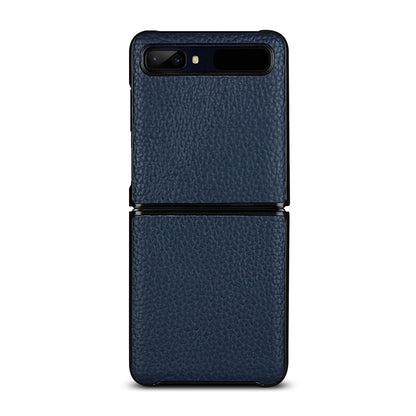 For Samsung Galaxy Z Flip Litchi Texture Genuine Leather + TPU Shockproof Folding Anti-Drop Phone Case