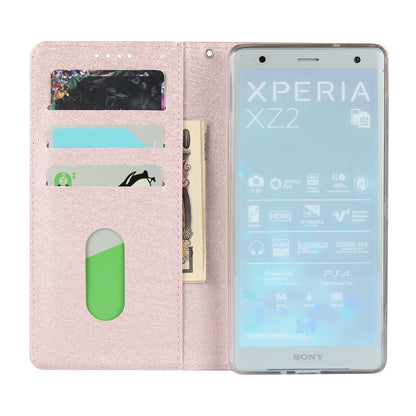 Silk Texture Leather Wallet Stand Phone Case Cover for Sony Xperia XZ2
